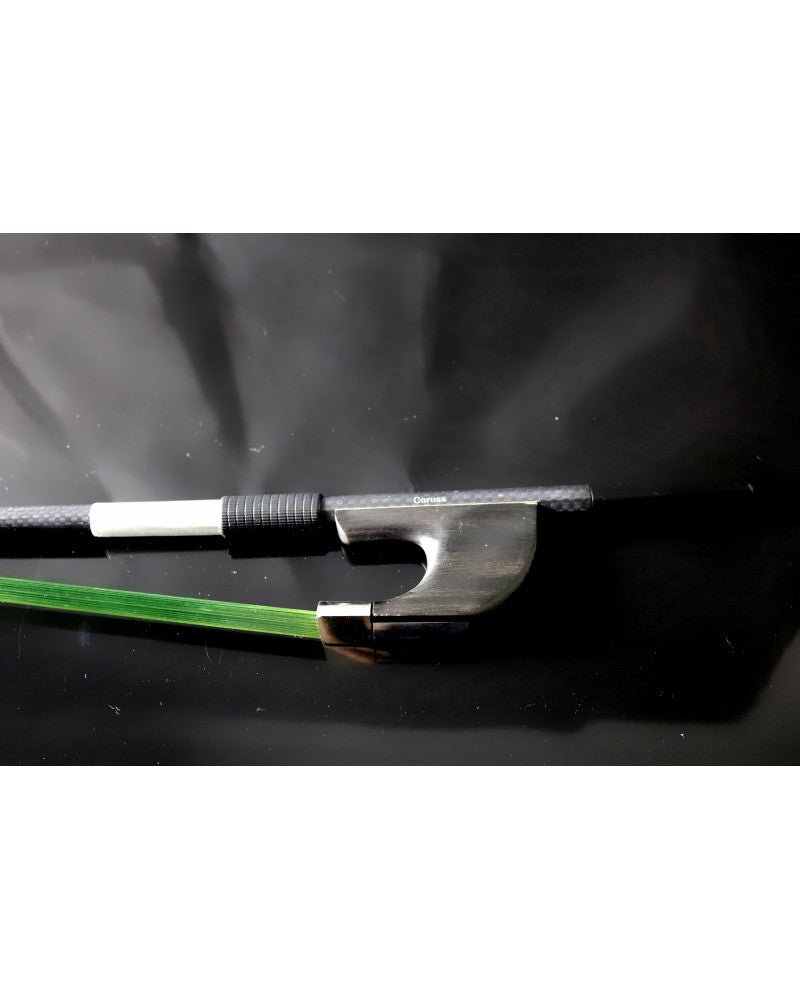 Archet en carbone, crin synthétique – Hausse Allemande – CORUSS – VERT – VEGAN